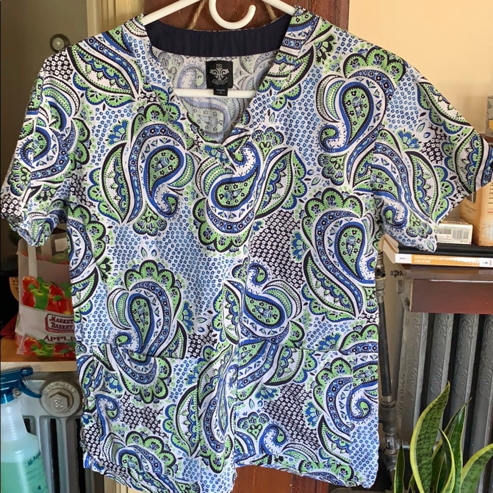 Paisley scrub top